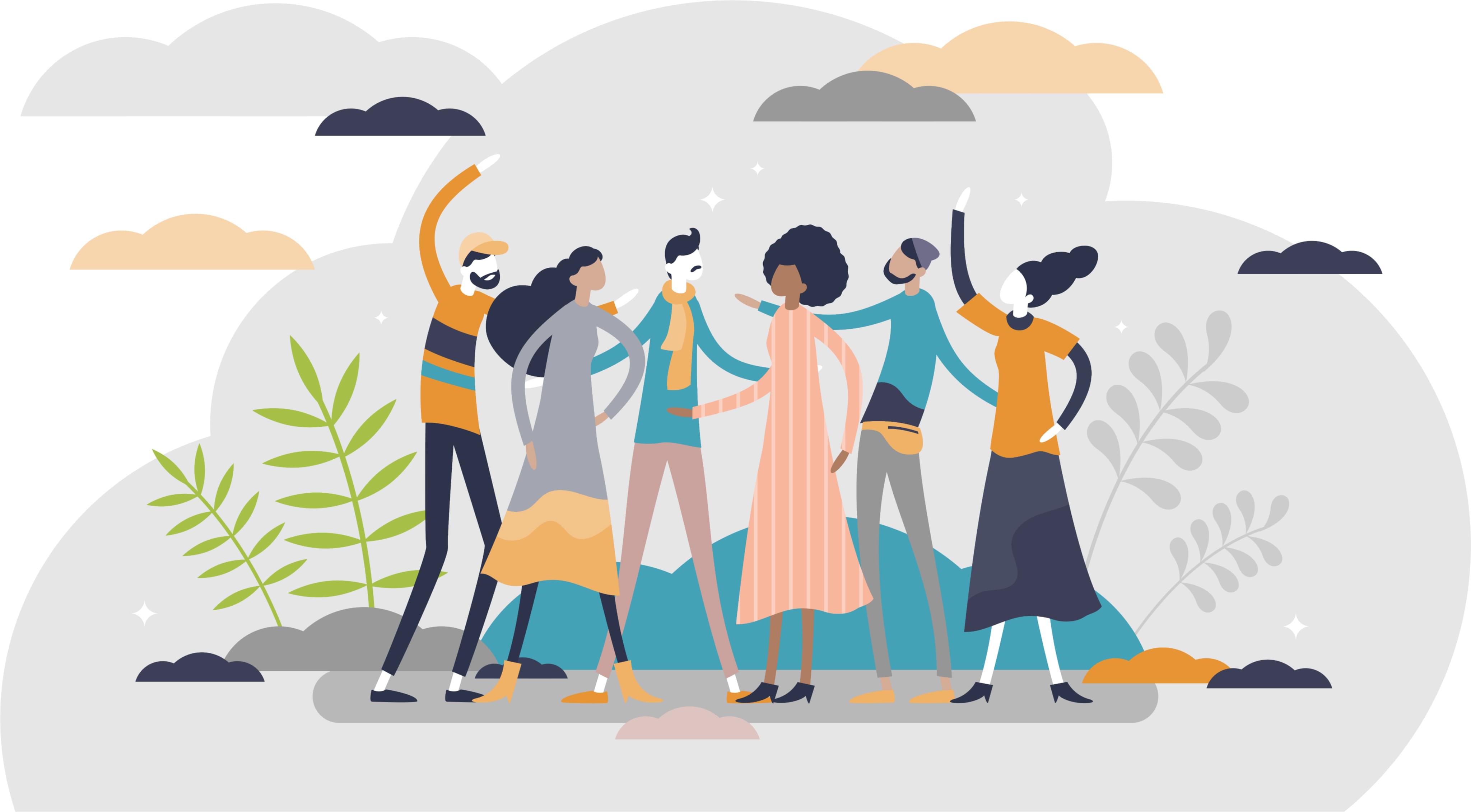 Personnes qui discutent