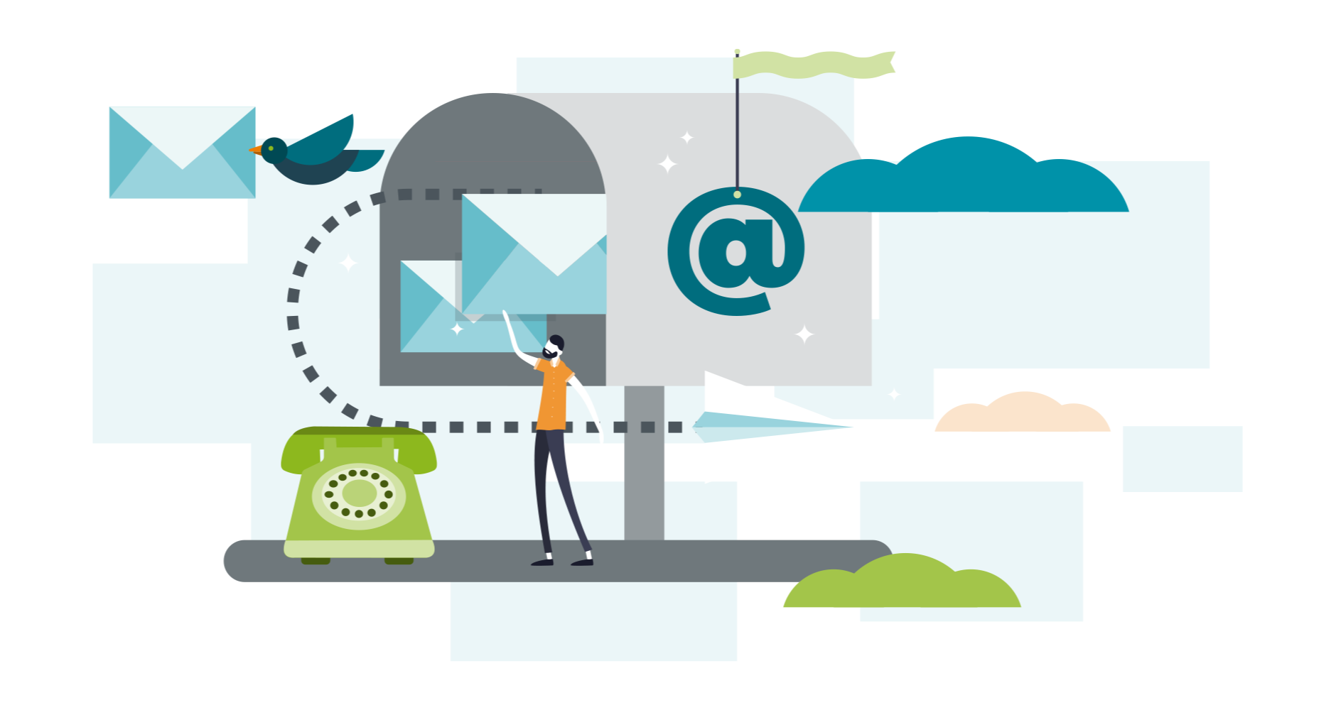 Homme qui prend le courriers